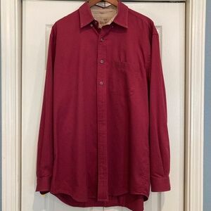 Men's King Ranch Deep Red long sleeve button down shirt, Large